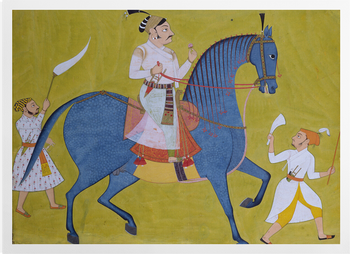 'Marahaja Pratap Singh of Sewar Riding' Art Prints