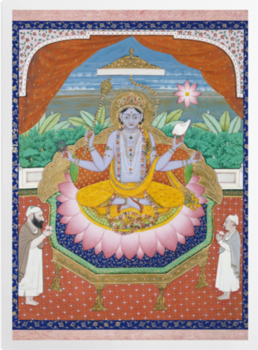 'Vishnu on a Lotus Petal Throne' Art Prints