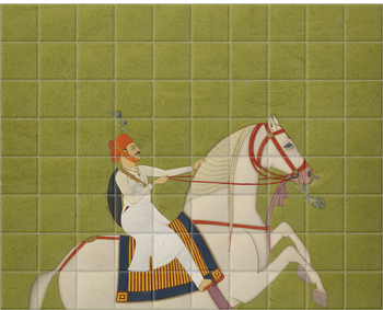 'Painting - Mounted Rajput' Ceramic Tile Mural