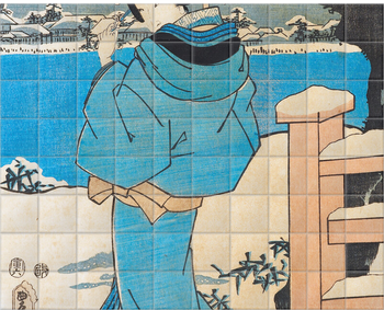 'A Woman Holding a Comb' Ceramic Tile Mural