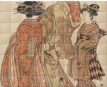 'The Courtesan Tagasode of Daimonji-ya' Ceramic Tile Mural