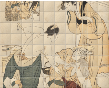 'Girl with Candlesticks' Ceramic Tile Mural