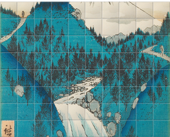 'In the Mountains of Izu Province' Ceramic Tile Mural