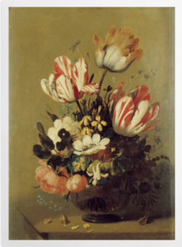'A Vase of Flowers with Snails and Shells' Art Prints