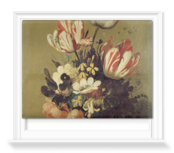 'A Vase of Flowers with Snails and Shells' Roller Blind