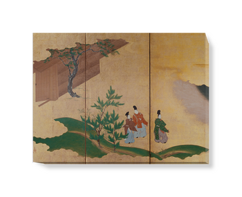 'Six-fold Screen Left Panels Depicting Tales of Ise' Canvas Wall Art