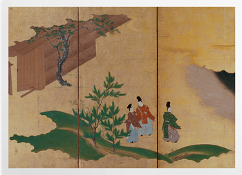 'Six-fold Screen Left Panels Depicting Tales of Ise' Art Prints