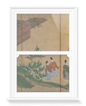 'Six-fold Screen Left Panels Depicting Tales of Ise' Decorative Window Films