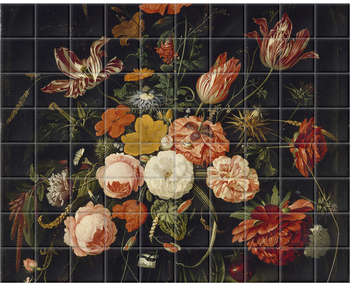 'A Vase of Flowers Including Tulips' Ceramic Tile Murals