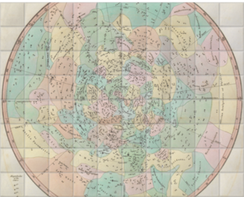 'A Chart of the Heavens for the Latitude of London, c.1825' Ceramic Tile Murals