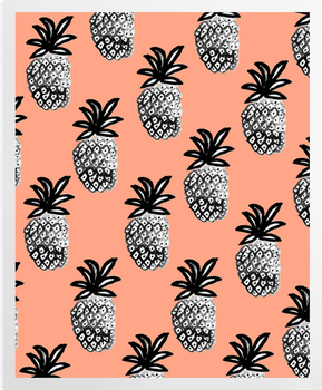 'Grey Scale Pineapples' Art Prints
