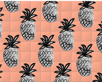 'Grey Scale Pineapples' Ceramic Tile Murals