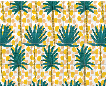 'Palm Trees and Dots II' Ceramic Tile Murals