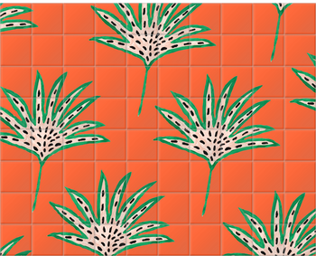 'Watermelon Leaves 2' Ceramic Tile Murals