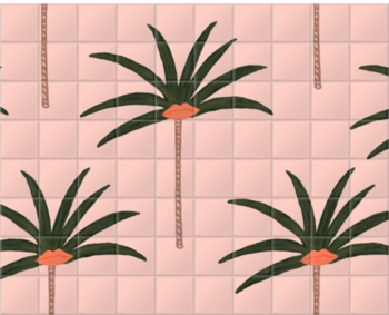 'Palm Tree Lips' Ceramic Tile Murals