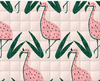 'Flamingo Watermelon II' Ceramic Tile Murals