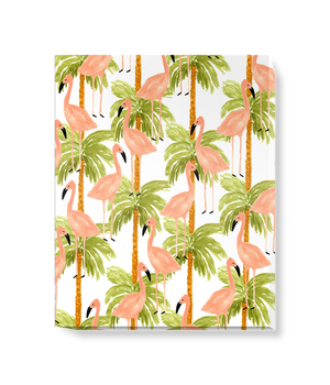 'Flamingos and Palm Trees' Canvas Wall Art