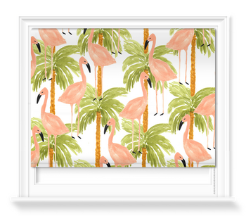 'Flamingos and Palm Trees' Roller Blinds