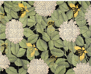'Flowers & foliage' Ceramic Tile Mural