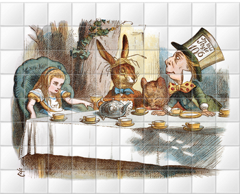 'The Mad Hatter's Tea Party II' Ceramic Tile Mural