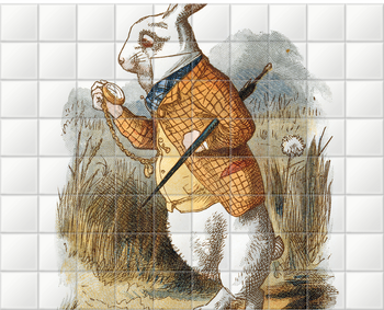 'The White Rabbit II' Ceramic tile murals