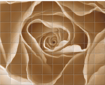 'Centre of a Rose I' Ceramic Tile Mural