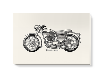 'White Motorcycle' Canvas Wall Art