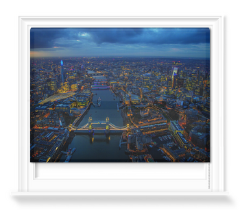 London eye at night River Thames Printed photo window roller blind custom size 