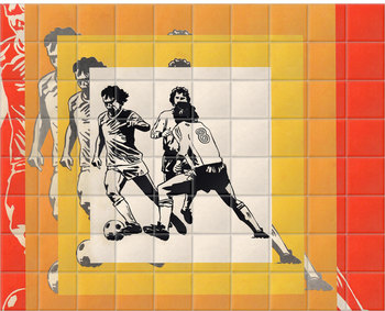 'Football Graphics' Ceramic Tile Mural