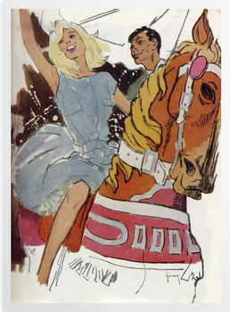 'Couple on Carousel' Art Prints