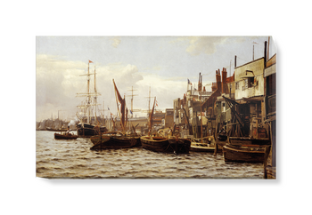 'The Riverside at Limehouse' Canvas Wall Art