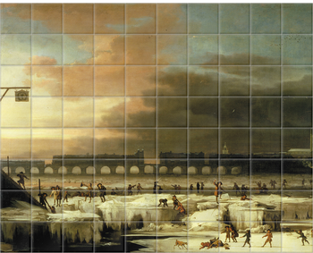'The Frozen Thames' Ceramic Tile Mural