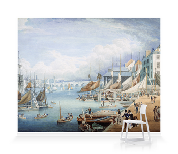 'London Bridge from Custom House Quay' Wallpaper Mural