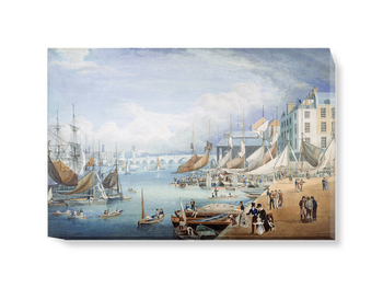 'London Bridge from Custom House Quay' Canvas Wall Art