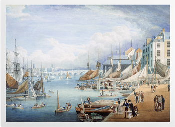 'London Bridge from Custom House Quay' Art Prints