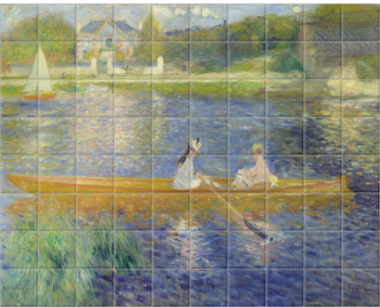 'Boating on the Seine' Ceramic Tile Mural