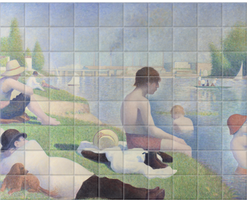 'Bathers at AsniËres' Ceramic Tile Mural