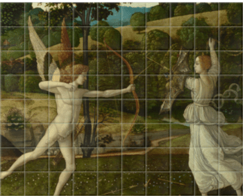 'The Combat of Love and Chastity' Ceramic Tile Mural