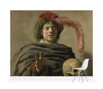 'Young Man holding a Skull' Wallpaper Mural