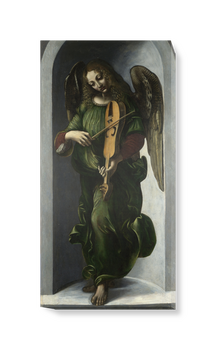 'An Angel in Green with a Vielle' Canvas Wall Art