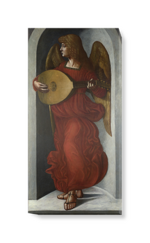 'An Angel in Red with a Lute' Canvas Wall Art