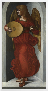 'An Angel in Red with a Lute' Art Prints