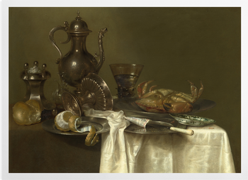 'Pewter and Silver Vessels and a Crab' Art Prints