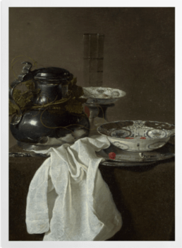 'Still Life with a Pewter Flagon and Two Ming Bowls' Art Prints