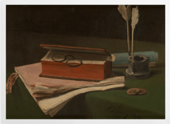'Still Life with Book, Papers and Inkwell' Art Prints