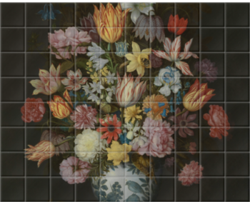 'A Still Life of Flowers in a Wan-Li Vase' Ceramic Tile Mural