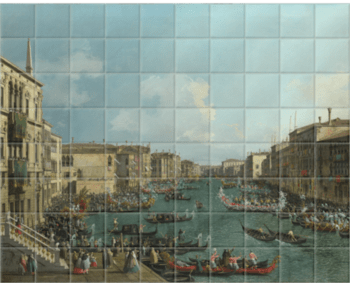 'Venice: A Regatta on the Grand Canal' Ceramic Tile Mural