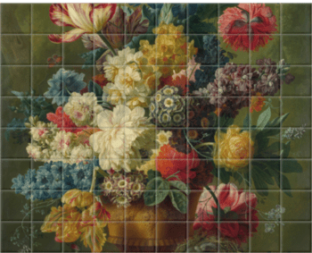 'Flowers in a Vase I' Ceramic Tile Mural