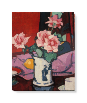 'Pink Roses, Chinese Vase' Canvas Wall Art