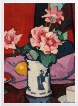 'Pink Roses, Chinese Vase' Art Prints